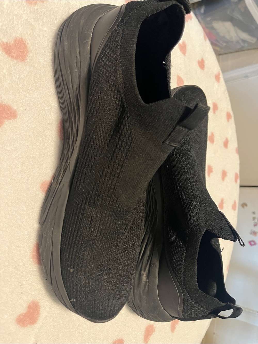 Avia Women's Black Slip-On Knit Platform Sneakers